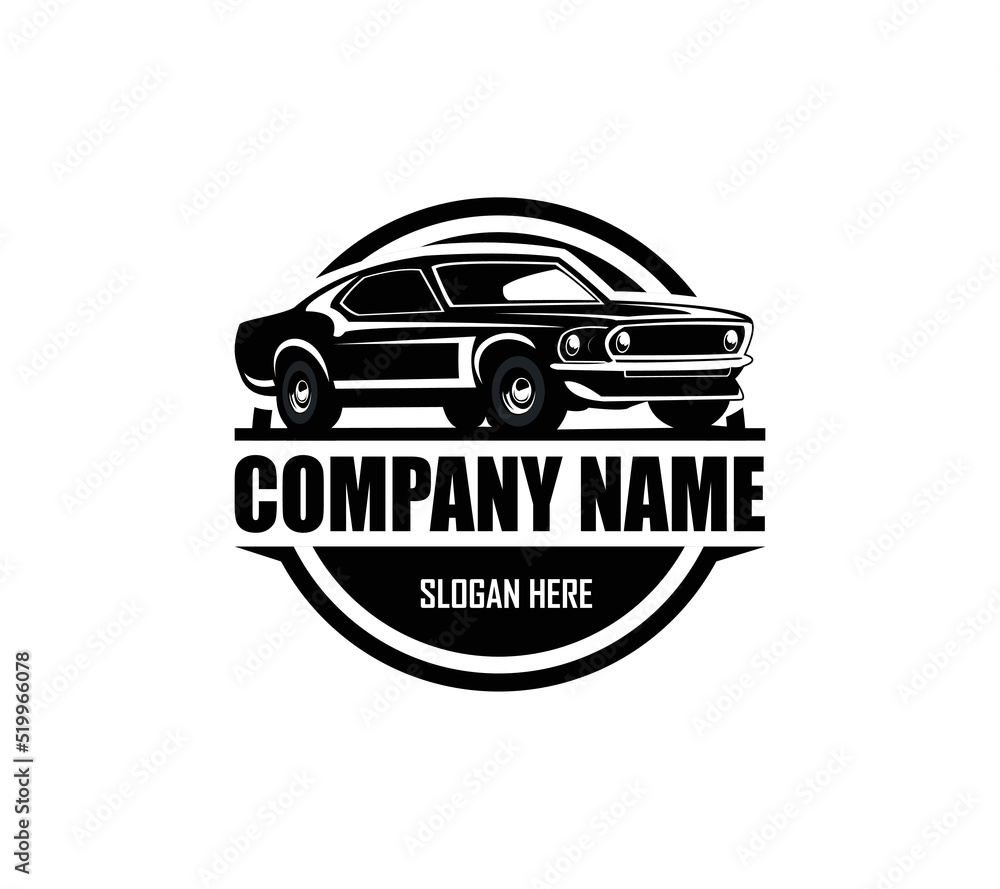 Muscle car logo - vector illustration, emblem design on white background	