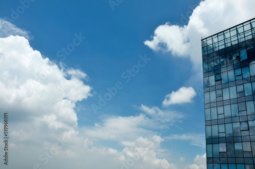 office building with clouds