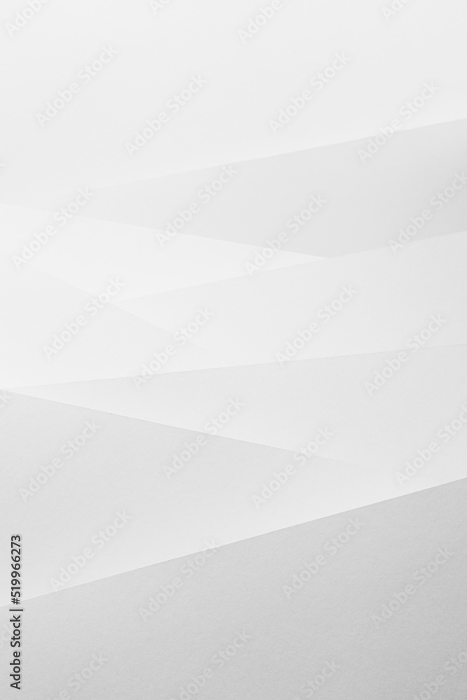 White abstract geometric background with soft light vertical oblique stripes with crossing and angles as pattern in simple monochrome modern style, vertical. - obrazy, fototapety, plakaty 