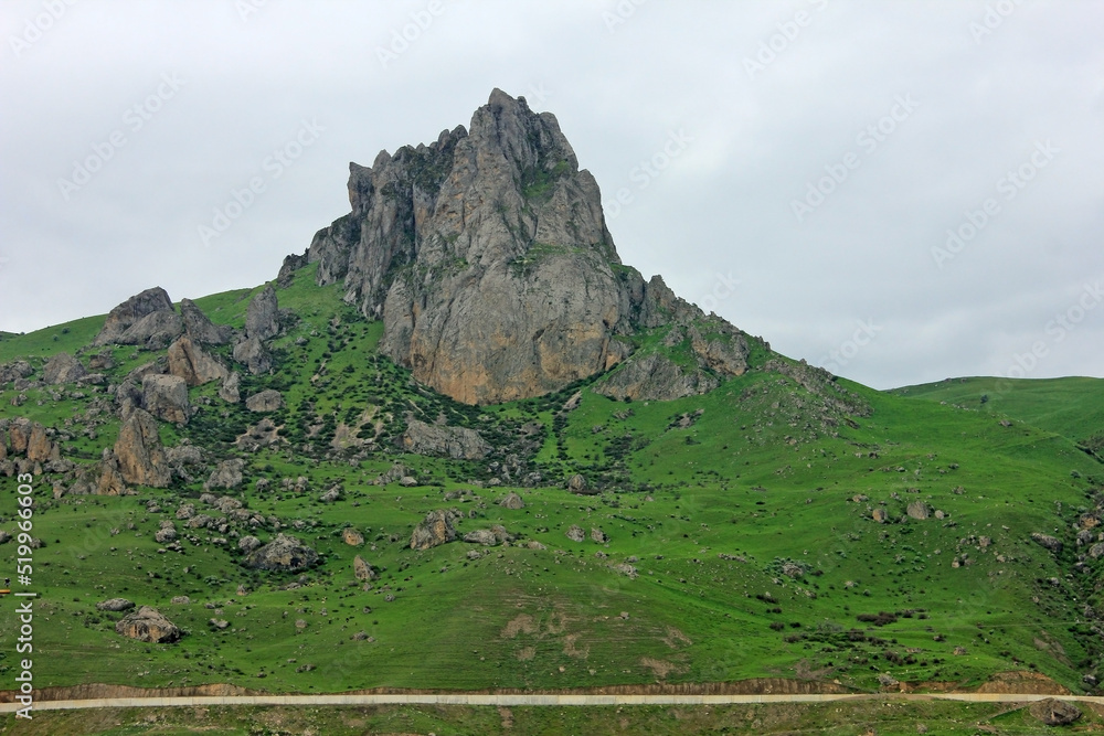 Sacred mountain Beshbarmag. Baku. Azerbaijan.