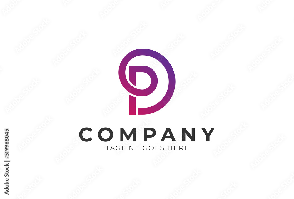 Letter DP or PD monogram logo design