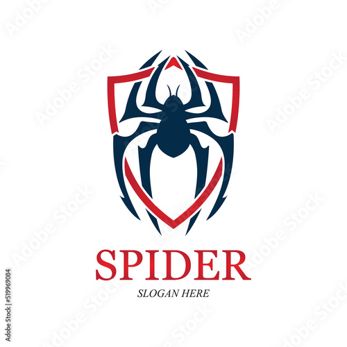 spider logo vector and illustration