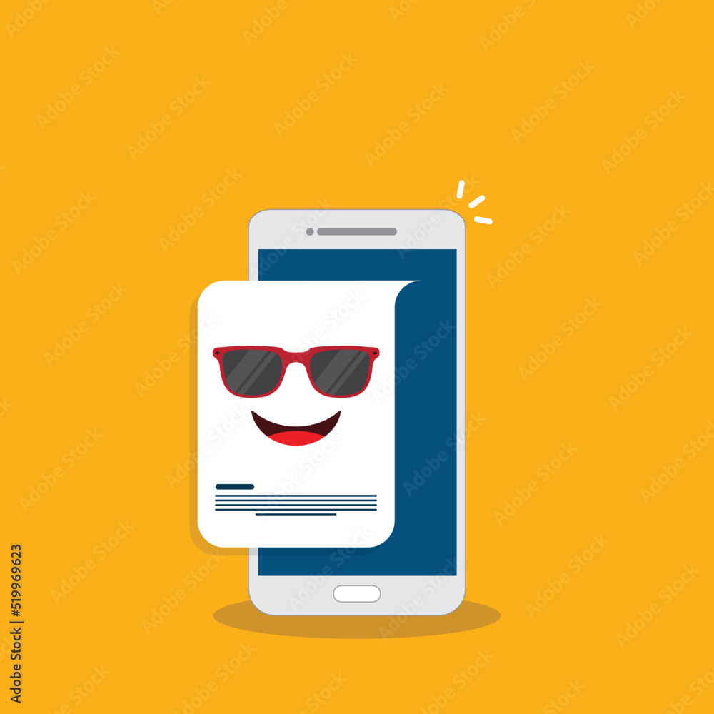 Smartphone with smile. Phone service, recovery and repair concept Smartphone with smile. Phone service, recovery and repair concept