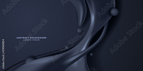 Elegant luxury dynamic liquid fluid black dark abstract background element