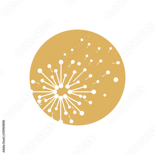 Dandelion flower logo vector template design