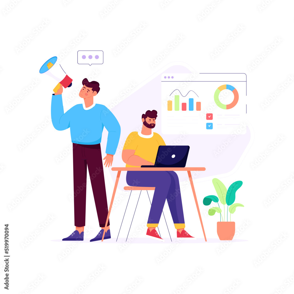 A handy flat illustration of financial management A handy flat illustration of financial management