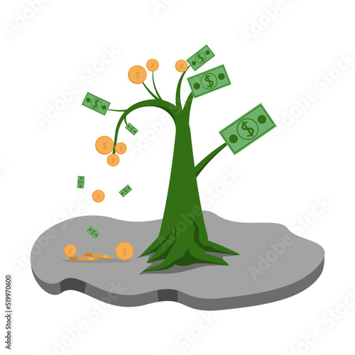 INFLATION OR BANKRUPT OR DOWN FINANCE illustration. Eps10