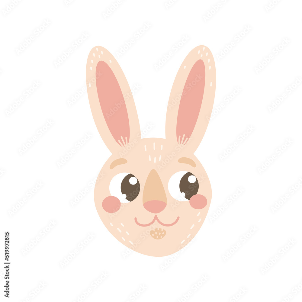 Bunny head. Rabbit, hare. Cute vector hand drawn illustration. Bunny head. Rabbit, hare. Cute vector hand drawn illustration.
