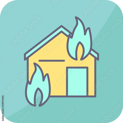 Unique Fire Consuming House Vector Icon