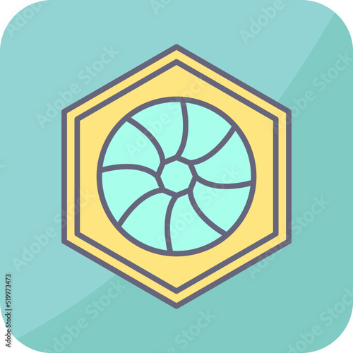 Unique Hexagonal Diaphram Vector Icon photo