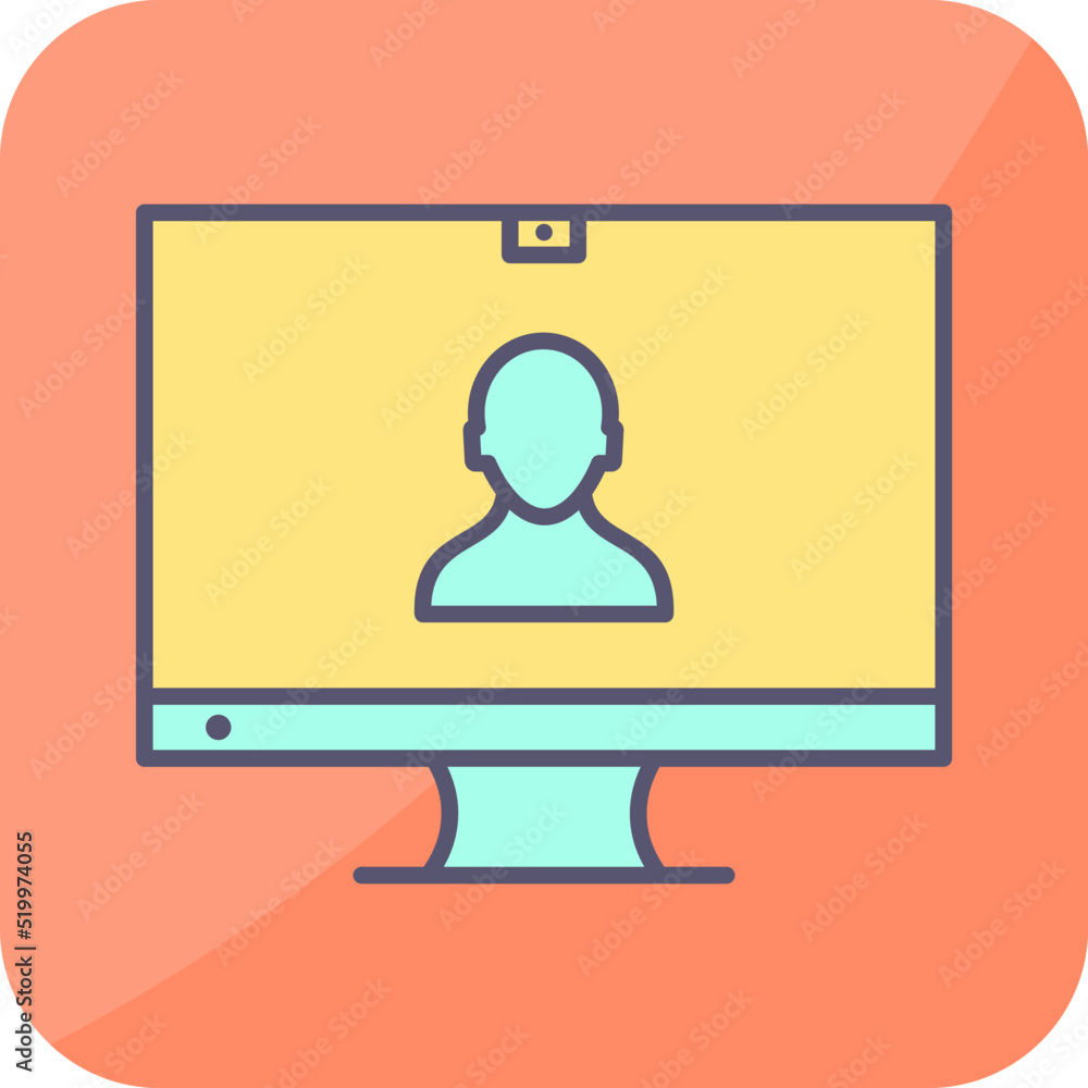 Unique Video Communication Vector Icon Unique Video Communication Vector Icon