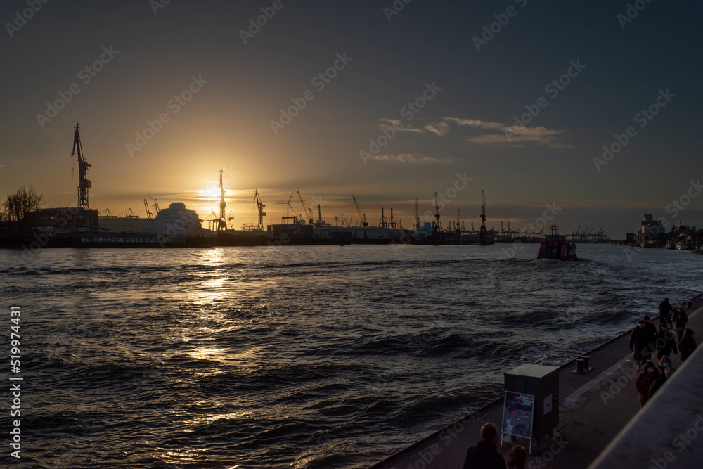Hamburg Harbour germany freight cranes
