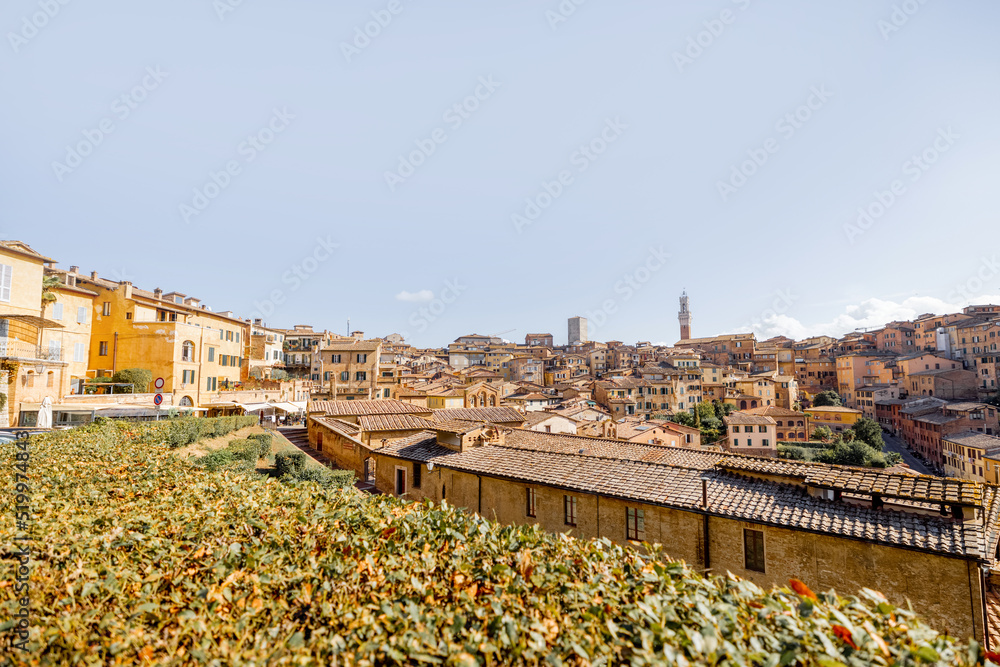 Fototapeta premium Cityscape of Siena town in Tuscany region of Italy. Concept of travel Italy