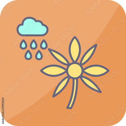 Flower with rain Icon