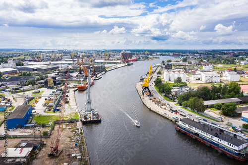 The port of Kaliningrad, view from a drone