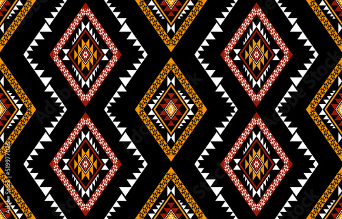 Geometric ethnic oriental seamless pattern traditional Design for background,carpet,wallpaper.clothing,wrapping,Batik fabric,Vector illustration.embroidery style - Sadu, sadou, sadow or sado