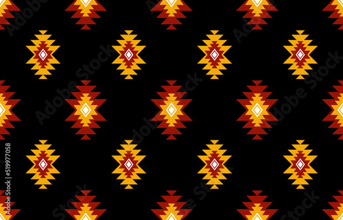Geometric ethnic oriental seamless pattern traditional Design for background,carpet,wallpaper.clothing,wrapping,Batik fabric,Vector illustration.embroidery style - Sadu, sadou, sadow or sado
