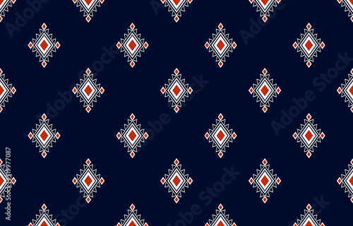 Geometric ethnic oriental seamless pattern traditional Design for background,carpet,wallpaper.clothing,wrapping,Batik fabric,Vector illustration.embroidery style - Sadu, sadou, sadow or sado