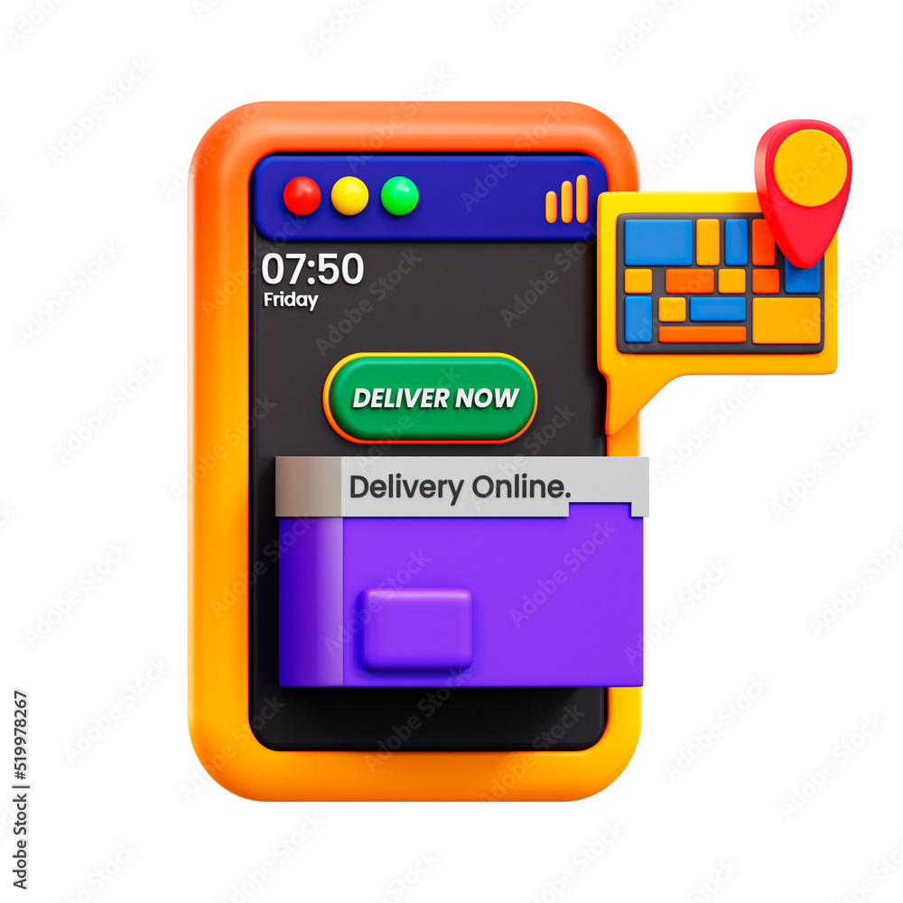 3d illustration Delivery Tracking App 3d illustration Delivery Tracking App