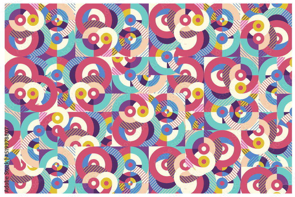 Abstract geometric circular pattern design in retro style. Vector illustration Abstract geometric circular pattern design in retro style. Vector illustration