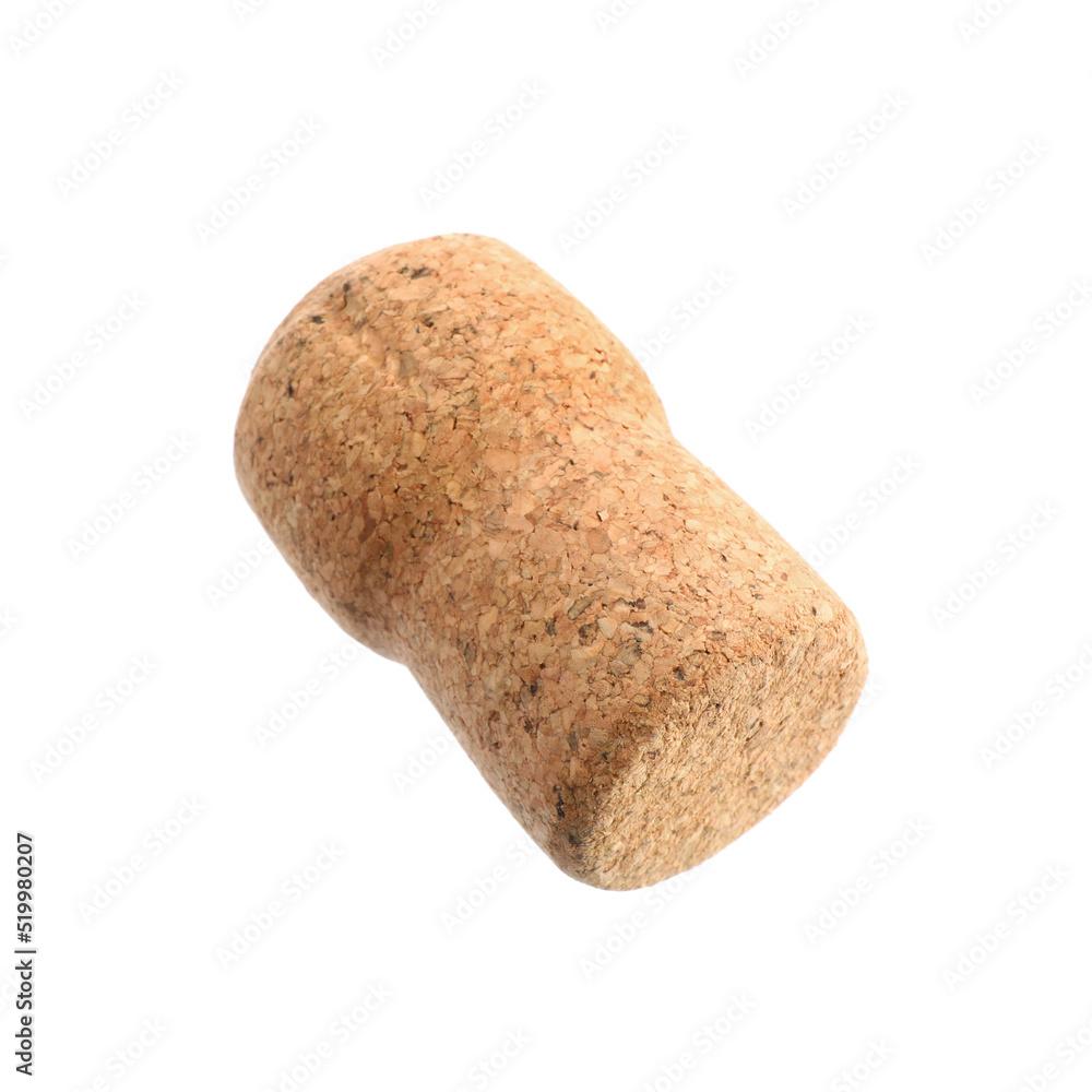 One sparkling wine cork isolated on white One sparkling wine cork isolated on white