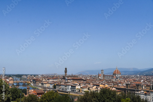 Foto panorámica de la ciudad de Florencia desde Piazalle Michelangelo, Italia.