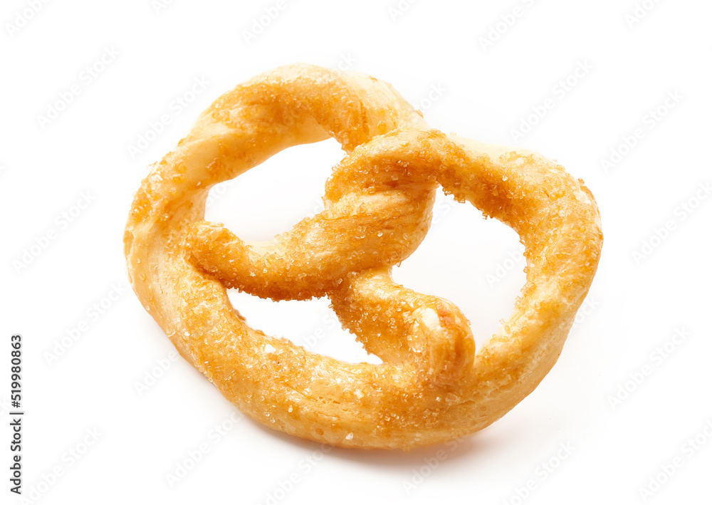 pretzel isolated on white background.                                               