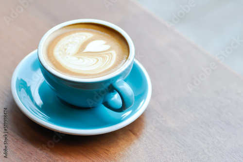 Photography hot cofffee, cappuccino coffee or latte coffee or flat white coffee