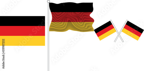 Waving Flag of Germany on the white background vector and illustrator