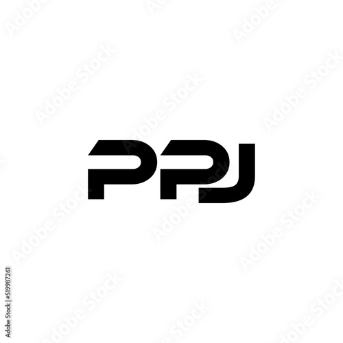 PPJ letter logo design with white background in illustrator  vector logo modern alphabet font overlap style. calligraphy designs for logo  Poster  Invitation  etc.