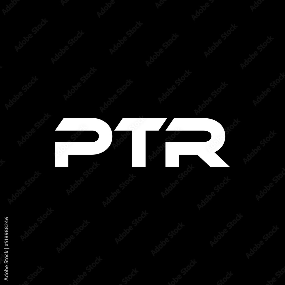 PTR letter logo design with black background in illustrator, vector ...