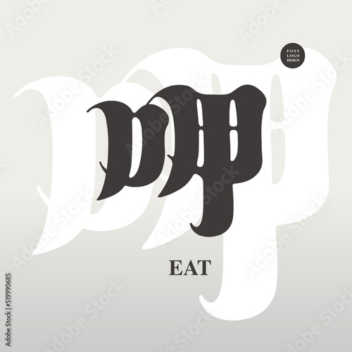 Chinese font design "eat", lettering Design, The layout of the text changes, Vector graphics