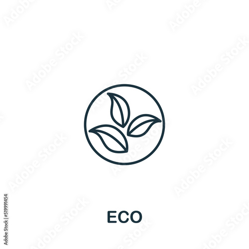 Eco icon. Monochrome simple Eco icon for templates, web design and infographics