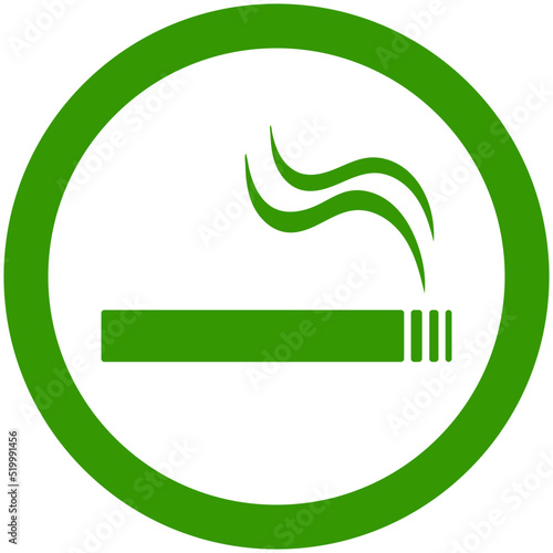green smoking area sign icon