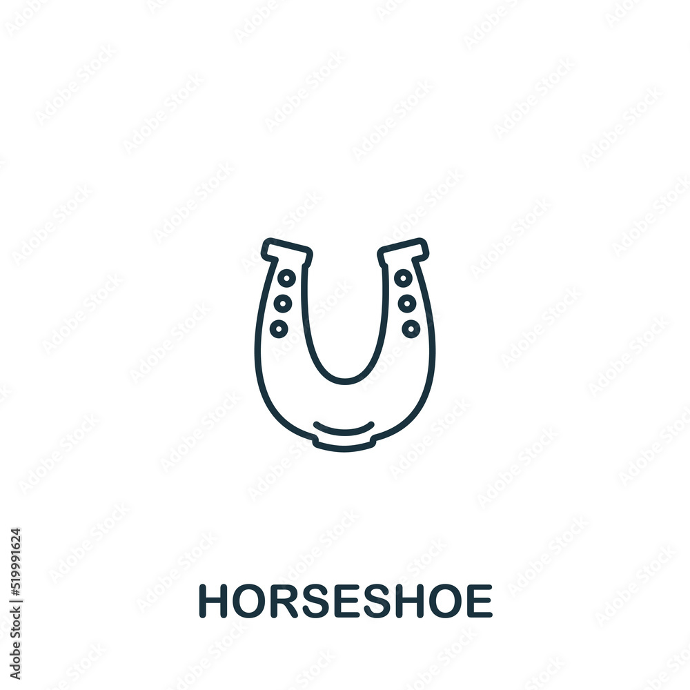 Horseshoe icon. Monochrome simple Horseshoe icon for templates, web design and infographics