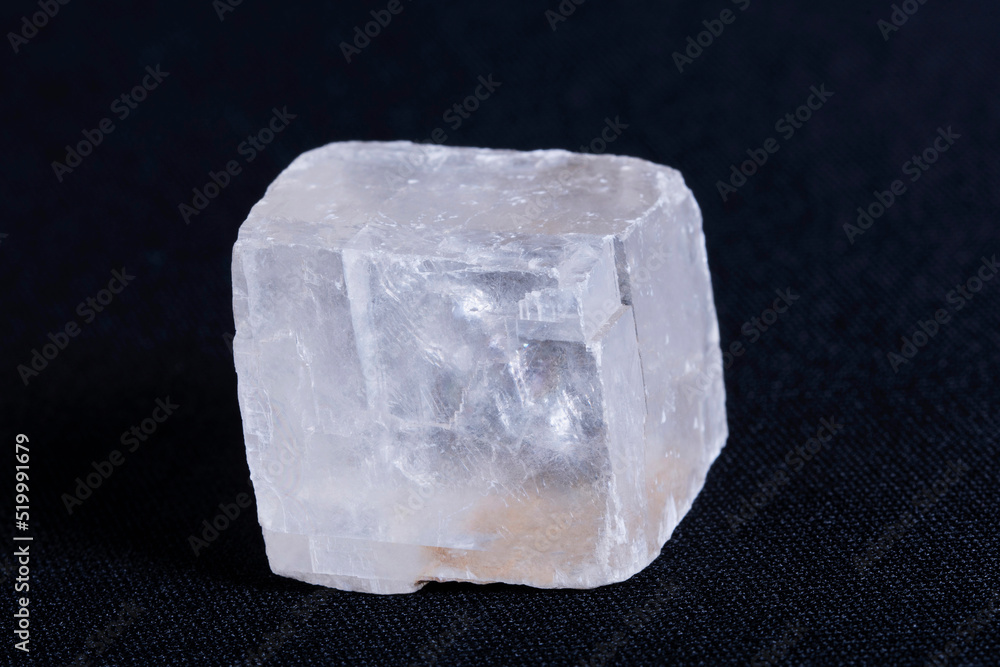 Calcite cube structure. Calcite is a carbonate mineral and the most stable polymorph of calcium carbonate