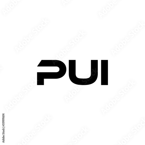 PUI letter logo design with white background in illustrator, vector logo modern alphabet font overlap style. calligraphy designs for logo, Poster, Invitation, etc.