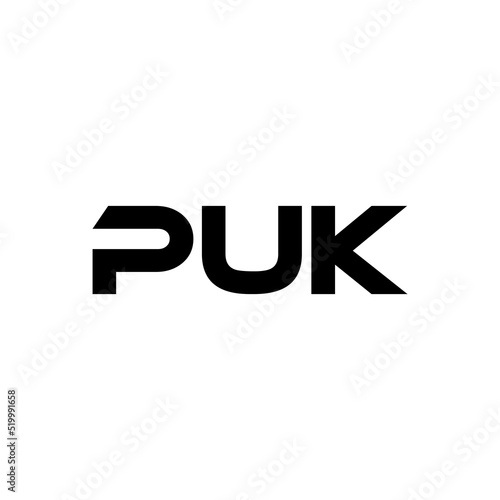 PUK letter logo design with white background in illustrator, vector logo modern alphabet font overlap style. calligraphy designs for logo, Poster, Invitation, etc.
