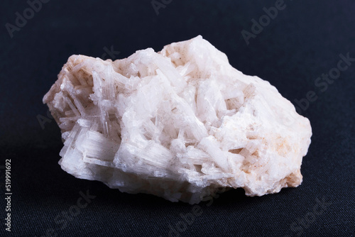 Natrolite a tectosilicate mineral species belonging to the zeolite group. It is a hydrated sodium and aluminium silicate photo