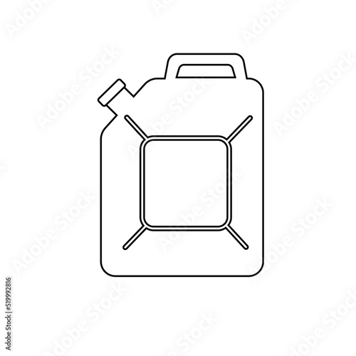 Gasoline canister in line style. Vector illustration