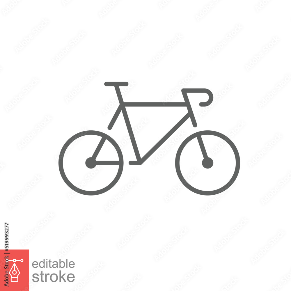 Bicycle icon. Simple outline style. Bike, race, transportation concept. Thin line vector illustration isolated on white background. Editable stroke EPS 10. Bicycle icon. Simple outline style. Bike, race, transportation concept. Thin line vector illustration isolated on white background. Editable stroke EPS 10.