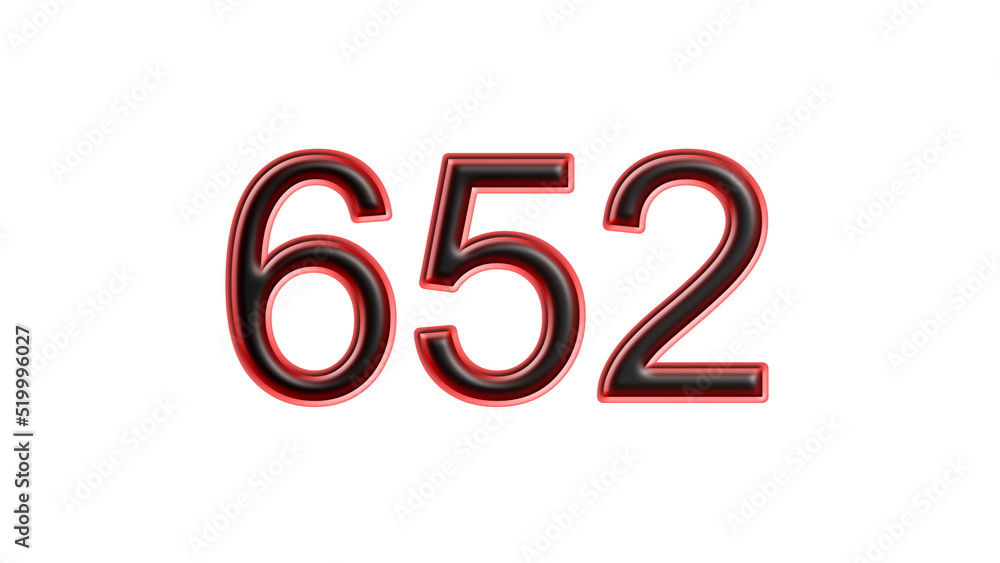 red 652 number 3d effect white background StockIllustration Adobe Stock