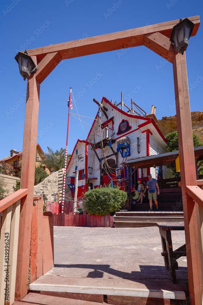 Fotografia do Stock Popeye Village, Malta July 9, 2022 Images of