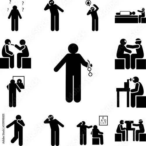 Smoking, alcohol, drinker, cancer icon in a collection with other items
