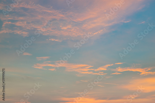 Beautiful sky background with the cloud,Nature abstract concept,Freedom and hope concept,sunset of the day,sky abstract. © auttawit