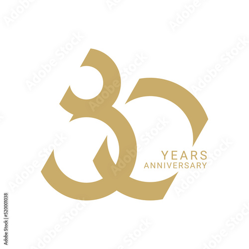 80 Year Anniversary Logo, Golden Color, Vector Template Design element for birthday, invitation, wedding, jubilee and greeting card illustration.