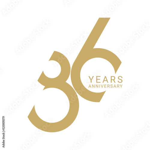 86 Year Anniversary Logo, Golden Color, Vector Template Design element for birthday, invitation, wedding, jubilee and greeting card illustration.