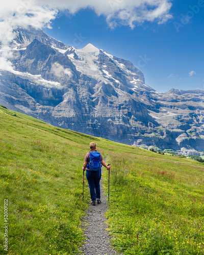 Hiking on the Eiger trail between Grindlewald and Wengen in the Swiss Alps © RamblingTog