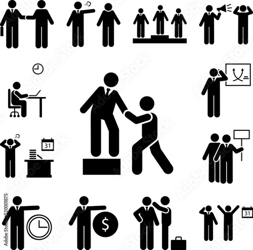 Help, business, work icon in a collection with other items