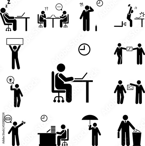 Office, work, job icon in a collection with other items